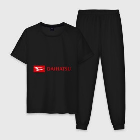 Мужская пижама хлопок с принтом Daihatsu logo в городе Новоалтайск, 100% хлопок | брюки и футболка прямого кроя, без карманов, на брюках мягкая резинка на поясе и по низу штанин
 | daihatsu | автомобиль daihatsu | логотип daihatsu