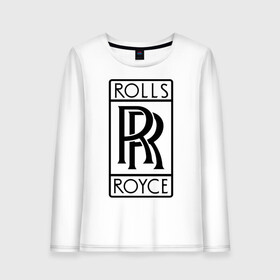 Женский лонгслив хлопок с принтом Rolls-Royce logo в городе Новоалтайск, 100% хлопок |  | rolls royce | rr | автобренды | автолюбителям | бренд | логотип | ролл ройс | ролс ройс