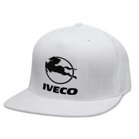 Кепка снепбек с прямым козырьком с принтом Iveco в городе Новоалтайск, хлопок 100% |  | iveco | автобренды | автолюбителям | бренд | ивеко | логотип
