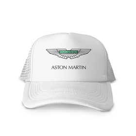 Кепка тракер с сеткой с принтом Aston Martin logo в городе Новоалтайск, трикотажное полотно; задняя часть — сетка | длинный козырек, универсальный размер, пластиковая застежка | aston martin | автобренды | автолюбителям | астин мартин | астон мартин | бренд | для автовладельцев | для автолюбителей | логотип