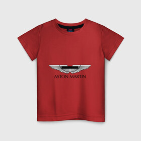 Детская футболка хлопок с принтом Logo Aston Martin в городе Новоалтайск, 100% хлопок | круглый вырез горловины, полуприлегающий силуэт, длина до линии бедер | aston martin | автобренды | автолюбителям | астин мартин | астон мартин | бренд | для автовладельцев | для автолюбителей | логотип