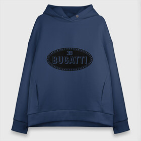 Женское худи Oversize хлопок с принтом Bugatti logo в городе Новоалтайск, френч-терри — 70% хлопок, 30% полиэстер. Мягкий теплый начес внутри —100% хлопок | боковые карманы, эластичные манжеты и нижняя кромка, капюшон на магнитной кнопке | bugati | bugatti | автобренды | автолюбителям | бренд | бугати | бугатти | для автовладельцев | для автолюбителей | логотип