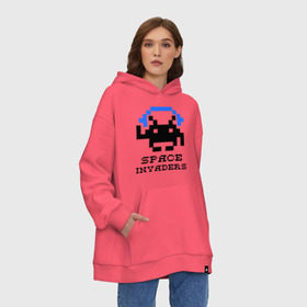 Худи SuperOversize хлопок с принтом Космический захватчик (space invaders) в городе Новоалтайск, 70% хлопок, 30% полиэстер, мягкий начес внутри | карман-кенгуру, эластичная резинка на манжетах и по нижней кромке, двухслойный капюшон
 | space invaders | космический захватчик