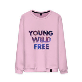 Мужской свитшот хлопок с принтом Young wild free в городе Новоалтайск, 100% хлопок |  | young wild free | интернет приколы | космическая тема | космос
