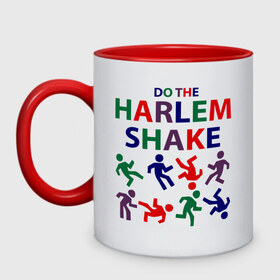 Кружка двухцветная с принтом Do The Harlem Shake в городе Новоалтайск, керамика | объем — 330 мл, диаметр — 80 мм. Цветная ручка и кайма сверху, в некоторых цветах — вся внутренняя часть | do the harlem shake | harlem shake