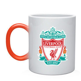 Кружка хамелеон с принтом Liverpool logo в городе Новоалтайск, керамика | меняет цвет при нагревании, емкость 330 мл | ливерпуль