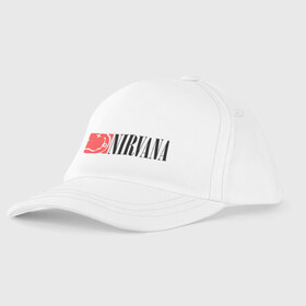 Детская бейсболка с принтом Nirvana Smile в городе Новоалтайск, 100% хлопок | классический козырек, металлическая застежка-регулятор размера | Тематика изображения на принте: nirvana | nirvana smile | нирвана | нирвана smile | нирвана смайл