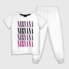 Детская пижама хлопок с принтом Get Nirvana в городе Новоалтайск, 100% хлопок |  брюки и футболка прямого кроя, без карманов, на брюках мягкая резинка на поясе и по низу штанин
 | music | nirvana | rock | нирвана