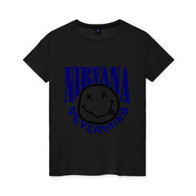 Женская футболка хлопок с принтом Nevermind Nirvana в городе Новоалтайск, 100% хлопок | прямой крой, круглый вырез горловины, длина до линии бедер, слегка спущенное плечо | Тематика изображения на принте: kurt kobain | nirvana | курт кобейн | музыкальные группы | нирвана | рок группы