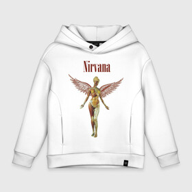 Детское худи Oversize хлопок с принтом Like an angel в городе Новоалтайск, френч-терри — 70% хлопок, 30% полиэстер. Мягкий теплый начес внутри —100% хлопок | боковые карманы, эластичные манжеты и нижняя кромка, капюшон на магнитной кнопке | kurt kobain | nirvana | курт кобейн | музыкальные группы | нирвана | рок группы