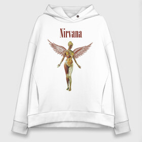 Женское худи Oversize хлопок с принтом Like an angel в городе Новоалтайск, френч-терри — 70% хлопок, 30% полиэстер. Мягкий теплый начес внутри —100% хлопок | боковые карманы, эластичные манжеты и нижняя кромка, капюшон на магнитной кнопке | kurt kobain | nirvana | курт кобейн | музыкальные группы | нирвана | рок группы