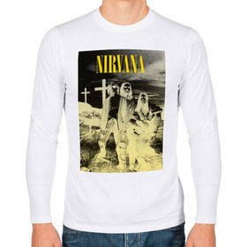 Мужской лонгслив хлопок с принтом Nirvana Poster в городе Новоалтайск, 100% хлопок |  | kurt kobain | nirvana | курт кобейн | музыкальные группы | нирвана | рок группы