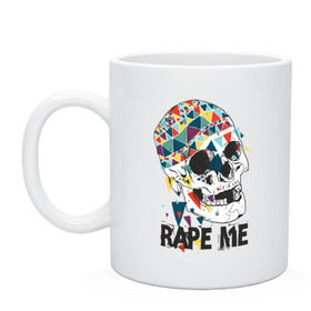 Кружка с принтом Rape me в городе Новоалтайск, керамика | объем — 330 мл, диаметр — 80 мм. Принт наносится на бока кружки, можно сделать два разных изображения | Тематика изображения на принте: kurt kobain | nirvana | курт кобейн | музыкальные группы | нирвана | рок группы