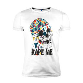 Мужская футболка премиум с принтом Rape me в городе Новоалтайск, 92% хлопок, 8% лайкра | приталенный силуэт, круглый вырез ворота, длина до линии бедра, короткий рукав | kurt kobain | nirvana | курт кобейн | музыкальные группы | нирвана | рок группы