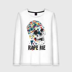 Женский лонгслив хлопок с принтом Rape me в городе Новоалтайск, 100% хлопок |  | kurt kobain | nirvana | курт кобейн | музыкальные группы | нирвана | рок группы