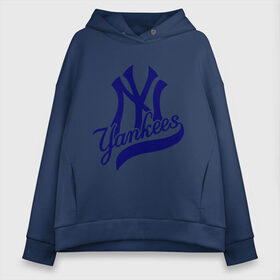 Женское худи Oversize хлопок с принтом NY - Yankees в городе Новоалтайск, френч-терри — 70% хлопок, 30% полиэстер. Мягкий теплый начес внутри —100% хлопок | боковые карманы, эластичные манжеты и нижняя кромка, капюшон на магнитной кнопке | new york yankees | swag | нью йорк янкис | сваг | свэг