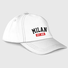 Бейсболка с принтом FC Milan Est. 1899 в городе Новоалтайск, 100% хлопок | классический козырек, металлическая застежка-регулятор размера | Тематика изображения на принте: fc milan | fc милан | milan | милан | фк милан