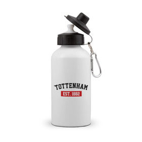Бутылка спортивная с принтом FC Tottenham Est. 1882 в городе Новоалтайск, металл | емкость — 500 мл, в комплекте две пластиковые крышки и карабин для крепления | fc tottenham | tottenham | тотенхем | фк тотенхем