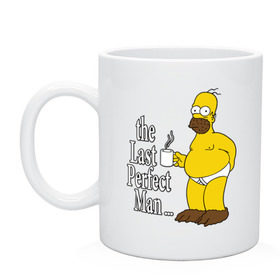 Кружка с принтом Homer (The Last Perfect Man...) в городе Новоалтайск, керамика | объем — 330 мл, диаметр — 80 мм. Принт наносится на бока кружки, можно сделать два разных изображения | гомер