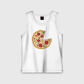 Детская майка хлопок с принтом Пицца парная в городе Новоалтайск,  |  | pizza | влюбленным | для влюбленных | для двоих | для пар | парные | пицца