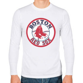 Мужской лонгслив хлопок с принтом Boston Red Sox в городе Новоалтайск, 100% хлопок |  | baseball | boston red sox | бейсбол | бостон | красные носки | ред сокс | спорт