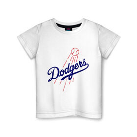Детская футболка хлопок с принтом Los Angeles Dodgers logotype в городе Новоалтайск, 100% хлопок | круглый вырез горловины, полуприлегающий силуэт, длина до линии бедер | baseball | los angeles dodgers | бейсбол | лос анджелес доджерс | спорт