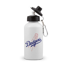Бутылка спортивная с принтом Los Angeles Dodgers logotype в городе Новоалтайск, металл | емкость — 500 мл, в комплекте две пластиковые крышки и карабин для крепления | baseball | los angeles dodgers | бейсбол | лос анджелес доджерс | спорт