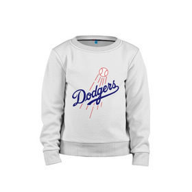 Детский свитшот хлопок с принтом Los Angeles Dodgers logotype в городе Новоалтайск, 100% хлопок | круглый вырез горловины, эластичные манжеты, пояс и воротник | baseball | los angeles dodgers | бейсбол | лос анджелес доджерс | спорт