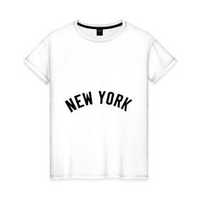 Женская футболка хлопок с принтом New York Yankees logotype в городе Новоалтайск, 100% хлопок | прямой крой, круглый вырез горловины, длина до линии бедер, слегка спущенное плечо | baseball | new york yankees | бейсбол | нью йорк янкиз | спорт | янки