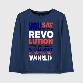 Детский лонгслив хлопок с принтом The Beatles Revolution в городе Новоалтайск, 100% хлопок | круглый вырез горловины, полуприлегающий силуэт, длина до линии бедер | beatles | beatles revolution | the beatles | the beatles revolution