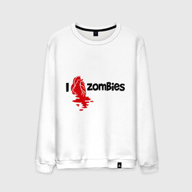 Мужской свитшот хлопок с принтом i love zombies(я люблю зомби) в городе Новоалтайск, 100% хлопок |  | зомби