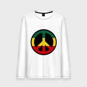Мужской лонгслив хлопок с принтом Peace simbol в городе Новоалтайск, 100% хлопок |  | reggae | мир | раста | растафари