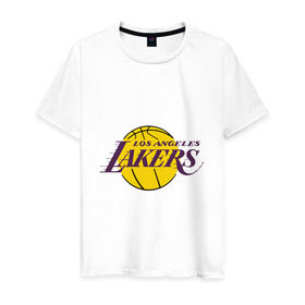 Мужская футболка хлопок с принтом LA Lakers в городе Новоалтайск, 100% хлопок | прямой крой, круглый вырез горловины, длина до линии бедер, слегка спущенное плечо. | basketball | lakers | media | nba | toplanding | баскетболл | лейкерс | лого баскетбольных клубов | лос анджелес | нба
