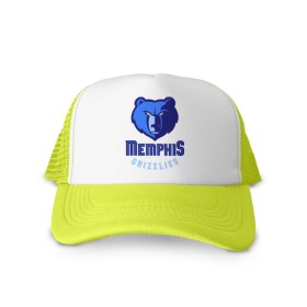 Кепка тракер с сеткой с принтом Memphis в городе Новоалтайск, трикотажное полотно; задняя часть — сетка | длинный козырек, универсальный размер, пластиковая застежка | basketball | nba | баскетболл | лого баскетбольных клубов | нба