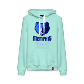 Женская толстовка хлопок с принтом Memphis в городе Новоалтайск, френч-терри, мягкий теплый начес внутри (100% хлопок) | карман-кенгуру, эластичные манжеты и нижняя кромка, капюшон с подкладом и шнурком | basketball | nba | баскетболл | лого баскетбольных клубов | нба