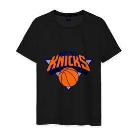 Мужская футболка хлопок с принтом NY Knicks в городе Новоалтайск, 100% хлопок | прямой крой, круглый вырез горловины, длина до линии бедер, слегка спущенное плечо. | basketball | nba | баскетболл | лого баскетбольных клубов | нба | нью йорк