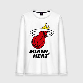 Мужской лонгслив хлопок с принтом Miami Heat-logo в городе Новоалтайск, 100% хлопок |  | basketball | nba | баскетболл | лого баскетбольных клубов | майами | нба