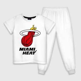 Детская пижама хлопок с принтом Miami Heat-logo в городе Новоалтайск, 100% хлопок |  брюки и футболка прямого кроя, без карманов, на брюках мягкая резинка на поясе и по низу штанин
 | basketball | nba | баскетболл | лого баскетбольных клубов | майами | нба