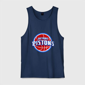 Мужская майка хлопок с принтом Detroit Pistons - logo в городе Новоалтайск, 100% хлопок |  | basketball | nba | баскетболл | детроит | лого баскетбольных клубов | нба