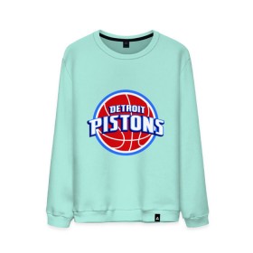 Мужской свитшот хлопок с принтом Detroit Pistons - logo в городе Новоалтайск, 100% хлопок |  | basketball | nba | баскетболл | детроит | лого баскетбольных клубов | нба