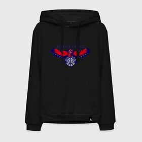 Мужская толстовка хлопок с принтом Atlanta Hawks - logo в городе Новоалтайск, френч-терри, мягкий теплый начес внутри (100% хлопок) | карман-кенгуру, эластичные манжеты и нижняя кромка, капюшон с подкладом и шнурком | 