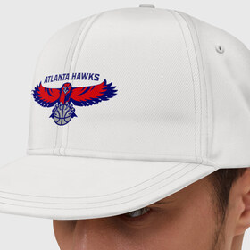 Кепка снепбек с прямым козырьком с принтом Atlanta Hawks - logo в городе Новоалтайск, хлопок 100% |  | 