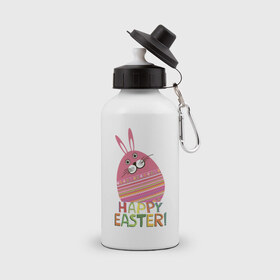 Бутылка спортивная с принтом Easter rabbit в городе Новоалтайск, металл | емкость — 500 мл, в комплекте две пластиковые крышки и карабин для крепления | Тематика изображения на принте: happy easter | кролик | пасха | пасхальное яйцо | пасхальный кролик | счастливой пасхи