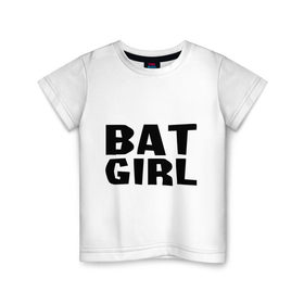 Детская футболка хлопок с принтом Bat Girl в городе Новоалтайск, 100% хлопок | круглый вырез горловины, полуприлегающий силуэт, длина до линии бедер | Тематика изображения на принте: крылья