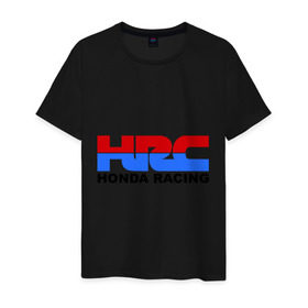 Мужская футболка хлопок с принтом HRC Honda Racing в городе Новоалтайск, 100% хлопок | прямой крой, круглый вырез горловины, длина до линии бедер, слегка спущенное плечо. | honda | hrc | гонки | гонщикам | хонда