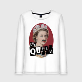 Женский лонгслив хлопок с принтом The Queen в городе Новоалтайск, 100% хлопок |  | freddie mercury | queen | классический рок | куин | рок группа | фредди меркьюри