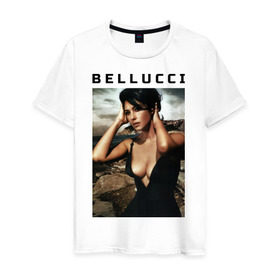 Мужская футболка хлопок с принтом Bellucci black dress в городе Новоалтайск, 100% хлопок | прямой крой, круглый вырез горловины, длина до линии бедер, слегка спущенное плечо. | белуччи | знаменитости | маленькое черное платье | моника белучи