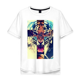 Мужская футболка хлопок Oversize с принтом SWAG tiger в городе Новоалтайск, 100% хлопок | свободный крой, круглый ворот, “спинка” длиннее передней части | Тематика изображения на принте: bshirts | swag | tiger | сваг | свог | свэг | тигр