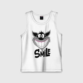 Детская майка хлопок с принтом Улыбка Smile в городе Новоалтайск,  |  | Тематика изображения на принте: smile | волк | смайл | смайлик | улыбка