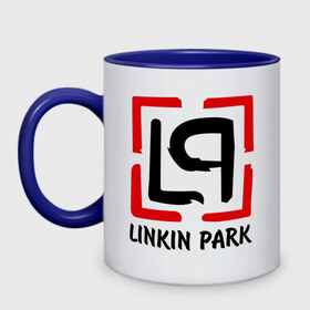 Кружка двухцветная с принтом Linkin park в городе Новоалтайск, керамика | объем — 330 мл, диаметр — 80 мм. Цветная ручка и кайма сверху, в некоторых цветах — вся внутренняя часть | lp | rock | линкин парк | музыка | рок группа